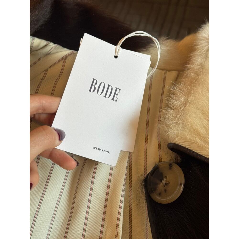 Bode NWT Leather-Pony Hair Cow Print Coat - Picture 4 of 7